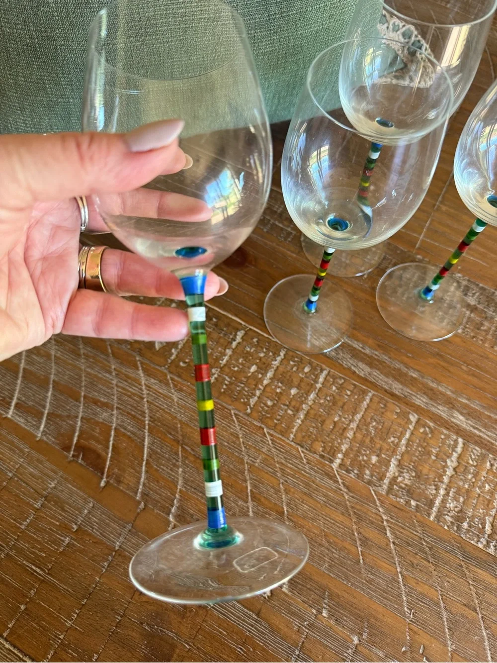 Retired  Crate & Barrel Caprice Wine Glasses - Set of 4 - Multicolor